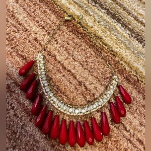 Elegant Red and Gold Necklace